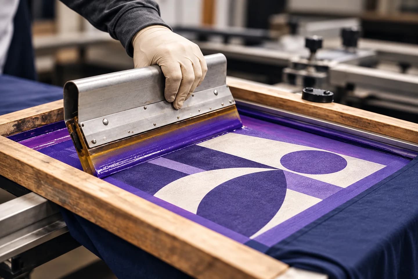 Aplicación de tinta mediante serigrafía textil